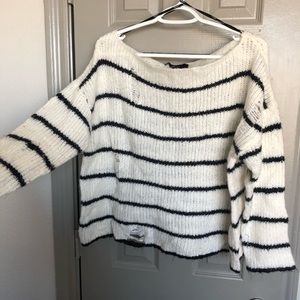 Forever 21 striped distressed sweater